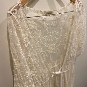 Ivory Sheer Lace Boho Kimono Duster from Three Bird Nest